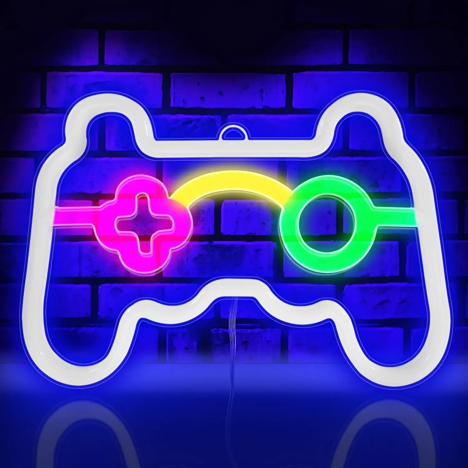 Game Controller Shaped LED Neon Lights, 1 Count Battery Powered LED Backlight Lamp, Creative Neon Lights For Bedroom Game Room, Decorative Neon Light