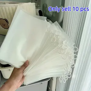 10pcs Plastic Frosted Zipper Bags, Waterproof Stationery Storage, Classroom Organization, Board Game Pouches, Puzzle Bags
