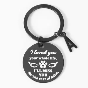 Cat and Dog Pet Stainless Steel Keychain Engraved Commemorative Gift Pendant Bag Pendant Hanging Accessories Wholesale
