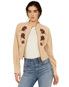 Shyanne Women's Embroidered Faux Suede Jacket - Swfa24o46-Tn