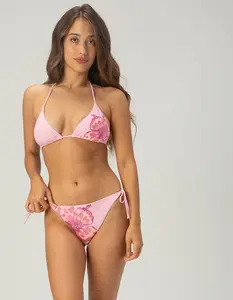 DAMSEL  Womens Hibiscus Flow Tie Side Cheeky Bikini Bottoms