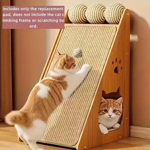 Multi-Functional Cat Scratcher with Hanging Ball, Space-Saving Vertical Design, Protects Furniture, Durable Velcro, Perfect Gift for Cats