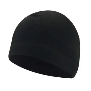 Autumn Winter Foldable Beanie Fitted Hat, Fleece Fabric Warm Elastic Adjustable Watch Cap, Unisex Sleeping Hat for Men & Women, Cold Weather Protection