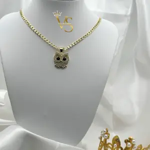 Valdes Luxury Owl Pendant Necklace, 14K Gold Plated Jewelry, High Quality Everyday Wear