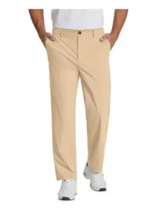 COOFANDY Men's Pants Casual Pants Classic Fit Flat Front Pants Lightweight Elastic Waist Golf Trousers with Pockets