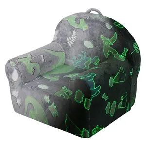 【DealsForYouDays】VEVOR Toddler Armchair, Comfy Glow-in-the-Dark Kids Sofa Bed, Kid-Safe Fun Furniture for 6-8 Years Boys & Girls, Grey