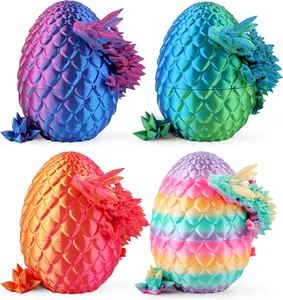 8 3D Printed Dragon Eggs, Easter Basket Stuffers for Kids and Teens, Unique Easter Toys & Decor for Children, Mysterious Dragon Toys Gifts for Boys & Girls (4 Pack)