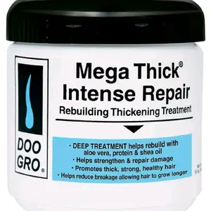 Doo Gro Mega Thick Treatment Intense Repair 16oz - Deep Treatment with Aloe Vera, Protein & Shea Oil for Strengthening, Repairing Damage & Hair Growth