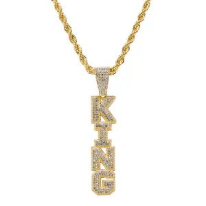 King Pendant Necklace with Rope Chain – Gold / Silver Tone Fashion Jewelry