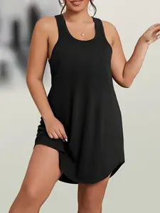 3pcs Women’s Sleeveless Nightgown – Soft Milk Silk Sleep Dress, Lightweight & Breathable Lounge Nightshirt, Comfortable Fitted Pajama Dress S-2XL (White/Black/Grey)