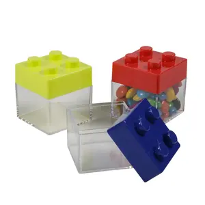 1 3/4" x 2 1/4" Building Block Plastic Favor Containers - 12 Pc.