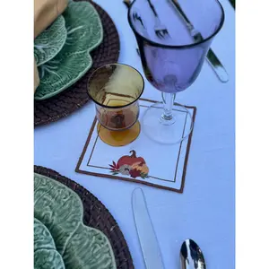 Pumpkin cluster Embroidery Cocktail napkin/ Coaster