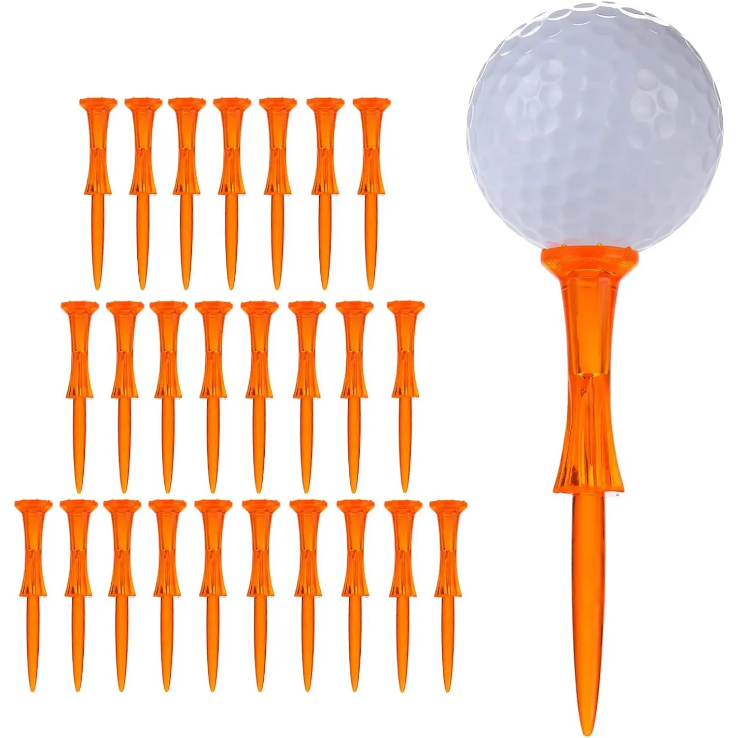 50Pcs Golf Tees 3-1/4’’ Plastic Golf Tees Reduced Friction & Side Spin Professional Unbreakable Golf Tees Durability and Stability Golf Tee (Orange) - Home Improvement.