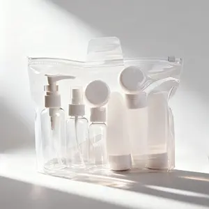 11pcs Hose Clamshell Squeeze Bottle Set, Plastic Bottles, Facial Cleanser & Shampoo Separate Bottles, Travel Cosmetics Shower Gel Lotion Containers