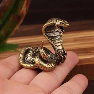 Bronze Snake King Ornament, Small Home Decor Item, Elegant Brass Sculpture, Perfect for Living Room Decoration, Unique Gift Idea