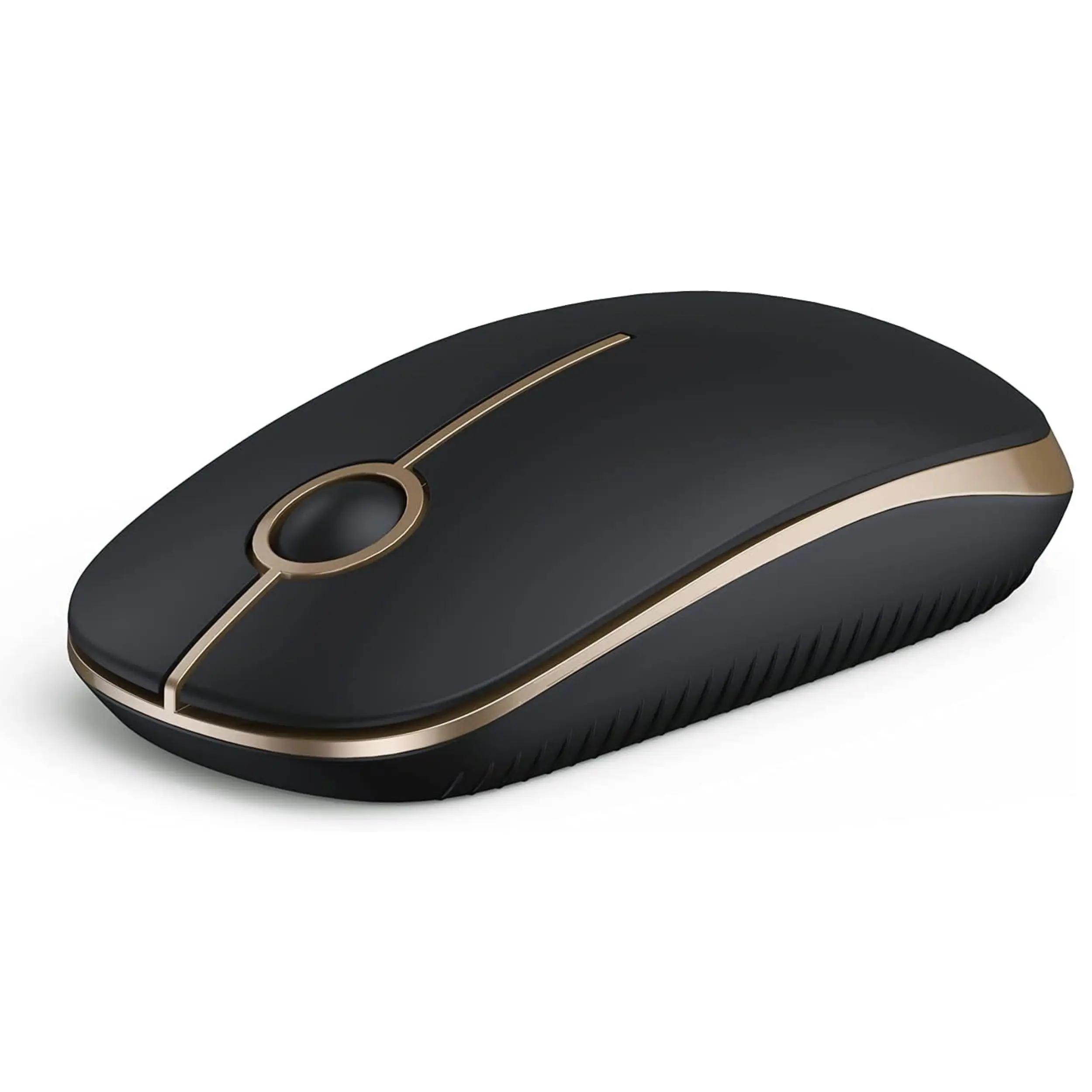 VssoPlor Wireless Mouse, 2.4G Slim Portable Computer Laptop Mouse with Nano Receiver Quiet Silent Optical Mice for Notebook, PC, Laptop, Computer-Black and Gold,summerwins