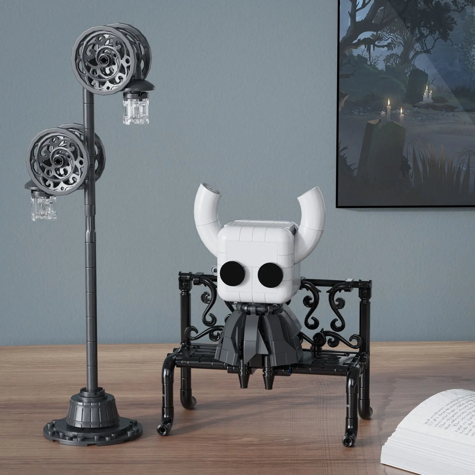 Hollow Knight Building Block Toy Set, Building Block Sets, Building Blocks Model, 370pcs Ghost Kit Street Light Model Building Kits, Desktop Decoration, Kids Holiday Gift, Unisex