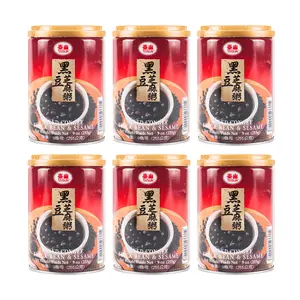 TAISUN Black Bean Sesame Porridge 6 Cans Value Pack - Healthy Taiwanese Breakfast & Snack, 255g Each