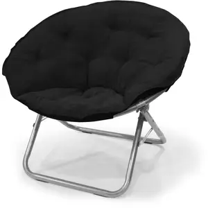 Mainstays Large Super Soft Microsuede 30" Adult Saucer Chair, Black