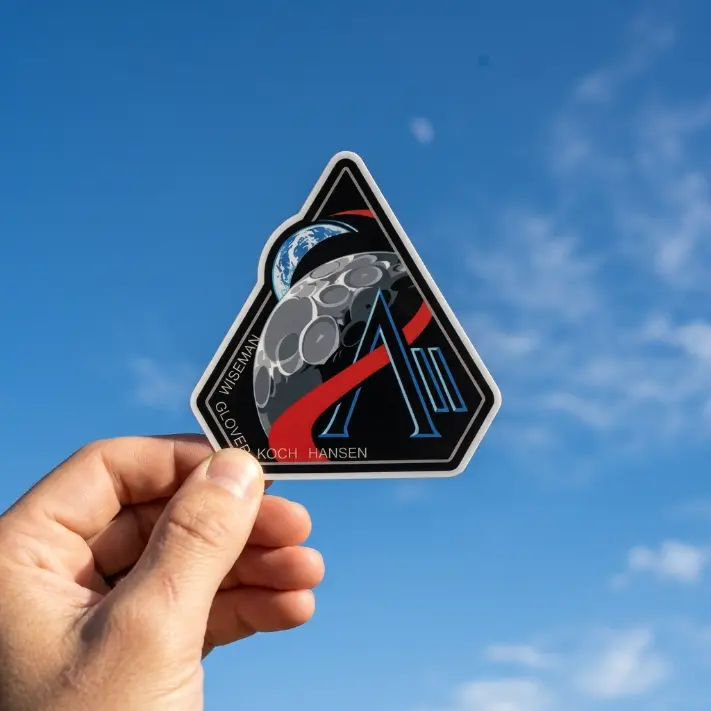 NASA Artemis 2 Adhesive Sticker Set - Die-Cut Retro Space Mission Patch Stickers, Waterproof Vinyl Decals for Laptop, Water Bottle, Space Lover Gift, Adhesive Stickers Stickers, Die-Cut Stickers