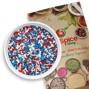 NY Spice Shop Edible Red White and Blue Sprinkles - Jimmies Sprinkle - Bulk Patriotic Sprinkles - Great for Icecream, Cake, and Bake Baking Decor