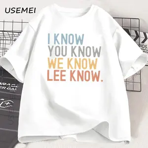 I Know You Know Lee Know T-shirt Men Women Printed Short Sleeve Cotton Tshirt Summer Round Neck Loose Tees Men's Clothes
