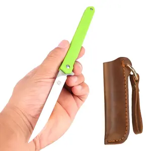 Samior GA035 Slim Flipper Knife, 3.5" 5CR13 Drop Point Blade, ABS Handle