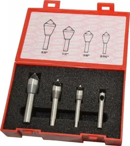 KEO Cobalt Steel Single End Countersink Set, Set of 4, 5/16 to 5/8" Head Diameter, 60° Included Angle, 1-7/8 to 2-1/2" OAL, 1/4 to 3/8" Shank Diameter, Model 53508, Set Of Four