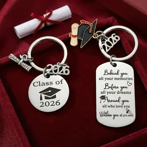 2Pcs 2026 Graduation Gifts for Women Her Him Senior Class Of 2026 Graduation Keychain for College Students Masters Degree University College Middle High School Grad Senior Gifts for Girls 2026 Souvenir