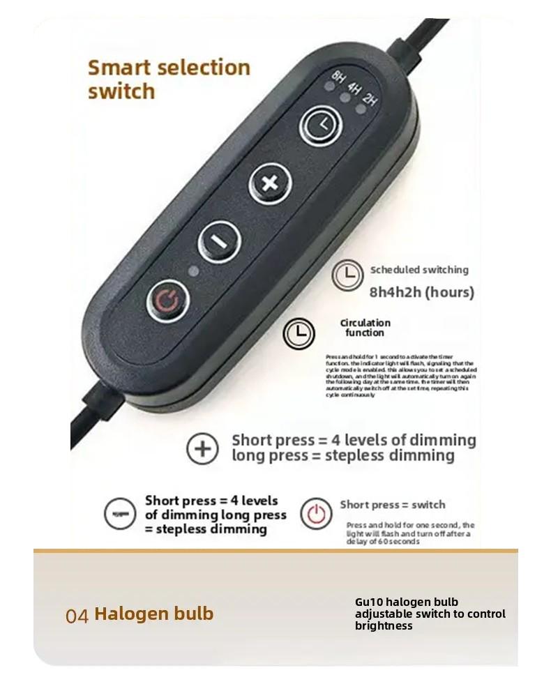 Vintage Tulip Candle Warmer Lamp Dimmable Timer Height Adjustable Solid Wood Base Flameless Scented Wax Lamp Home Bedroom Decor