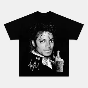 Michael Jackson Legendary Singer Middle Finger T-shirt, Y2K Unisex Hip Hop Streetwear Tee, King Of Pop Shirt For Fan