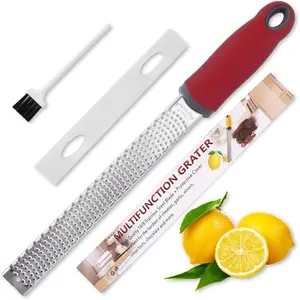Lemon Zester Grater, Citrus Zester Grater with Handle, Kitchen Gadgets for Cheese, Lemon, , Nutmeg, Ginger, Fruit, Vegetable, Stainless Steel  Cheese Grate, Dishwasher Safe(Narrow)