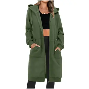 ZEAGOO Women's Zip Up Hoodies Oversized Fleece Long Tunic Sweatshirts Casual Long Sleeve 2025 Fall Hoodie Jacket Coat