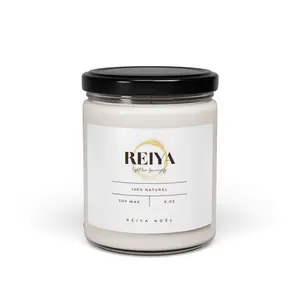 Reiya Noel Candle - 100% Natural Soy Wax 9 oz - Warm Cinnamon & Creamy Vanilla Scent - Ideal for Home & Cherished Moments