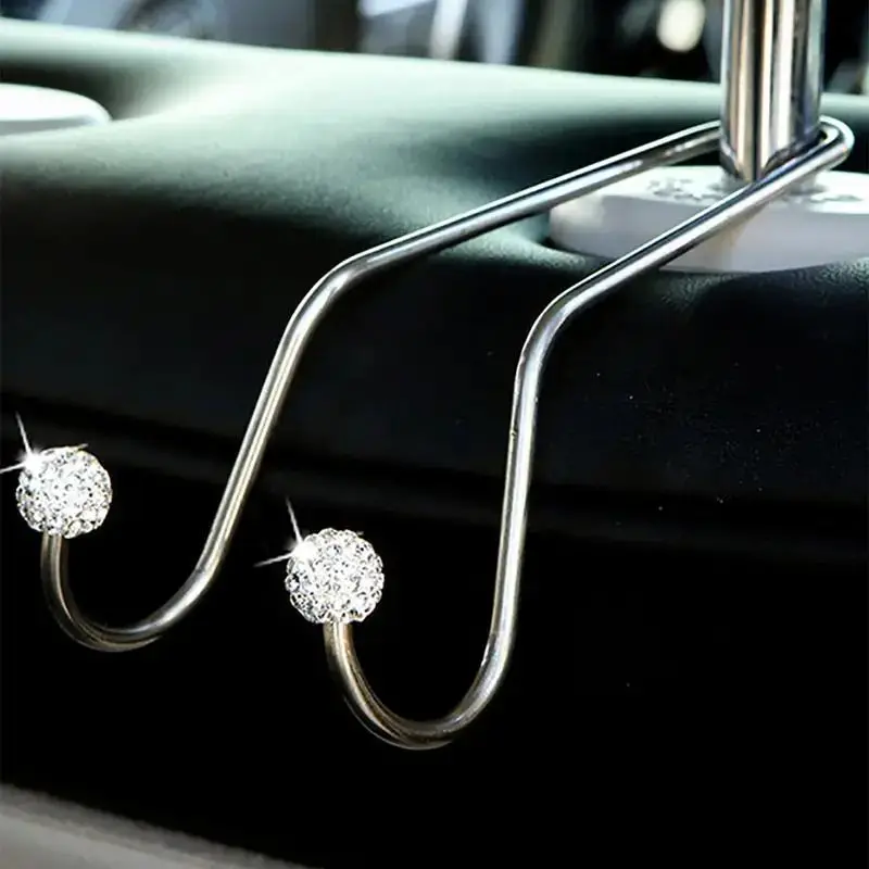 Car Seat Back Hook, Artificial Rhinestone Decor Car Seat Back Hook, Car Interior Accessories