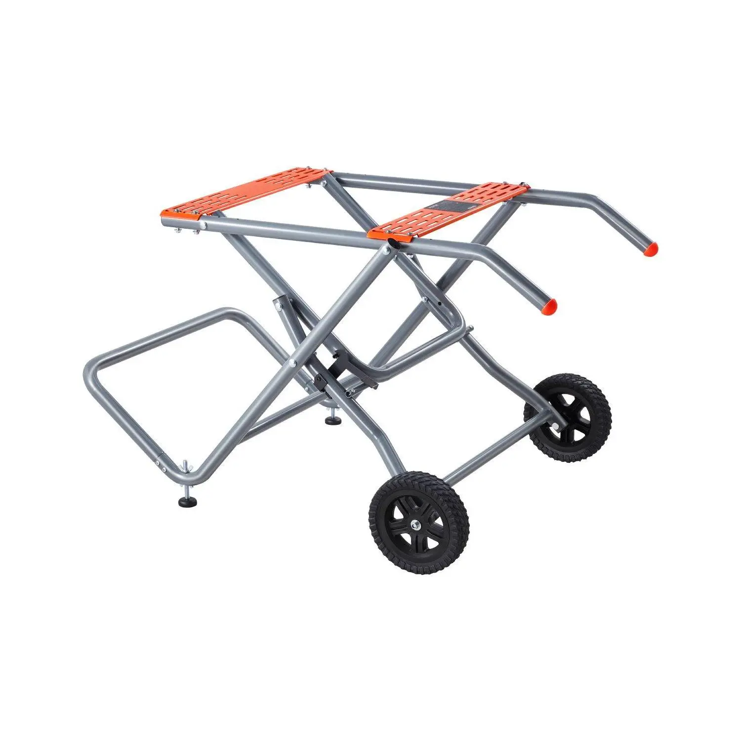 Summerfinds Portable Steel Frame Tool Stand for Table Saw with Wheels, 350 lbs Load Capacity, Folding Collapsible Design, Easy Storage, 17.44x8.87in/22.64x19.1in Dimensions, Move Easily Power Tool Accessory for Job-Site Use