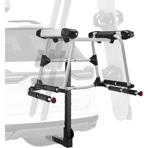 VEVOR Ski Snowboard Roof Rack, Carry up to 4 Pairs of Skis or 2 Snowboards, 2 PCS Aluminum Universal Car Roof Rack Top Holder with Lock Rubber Padding, Carrier for Fishing Rod, Fit Most CrossbarsVEVOR Super Brand Day