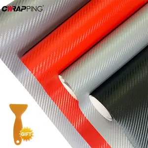 30x127cm Car 3D Carbon Fiber Vinyl Wrap Sticker with Scraper Waterproof Protection Film for Auto Exterior Change Color Stickers