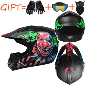 Go-Kart, ATV, Off-Road Helmet, Mountain Bike, Downhill, All-Season, Unisex Full Face Motorcycle Off-Road Helmet Reflective Safety Hard Hat with Visor