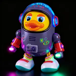 Dancing Space Duck Toy for Kids, Interactive Electronic Pet with Music & LED Lights, Electric Waddling & Singing Gift for Toddlers Boys Girls