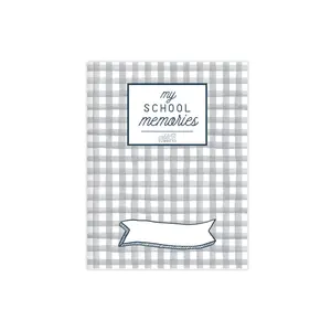 Timeless Gray Plaid School Memory Journal