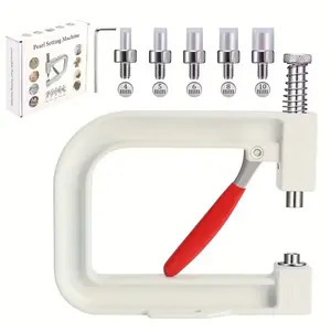 1pc Bead Setting Machine for Pearl Crafting, Faux Pearl Hand Press Tools for 4/5/6/8/10mm Beads, DIY Handmade Rivet Fixing for Clothes & Crafts