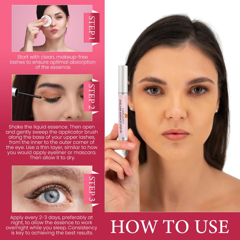 Florazeen Eyelash Essence Liquid - Lash Boosting Serum for Beautiful, Healthy, Strong Eyelash Growth Brush Daily