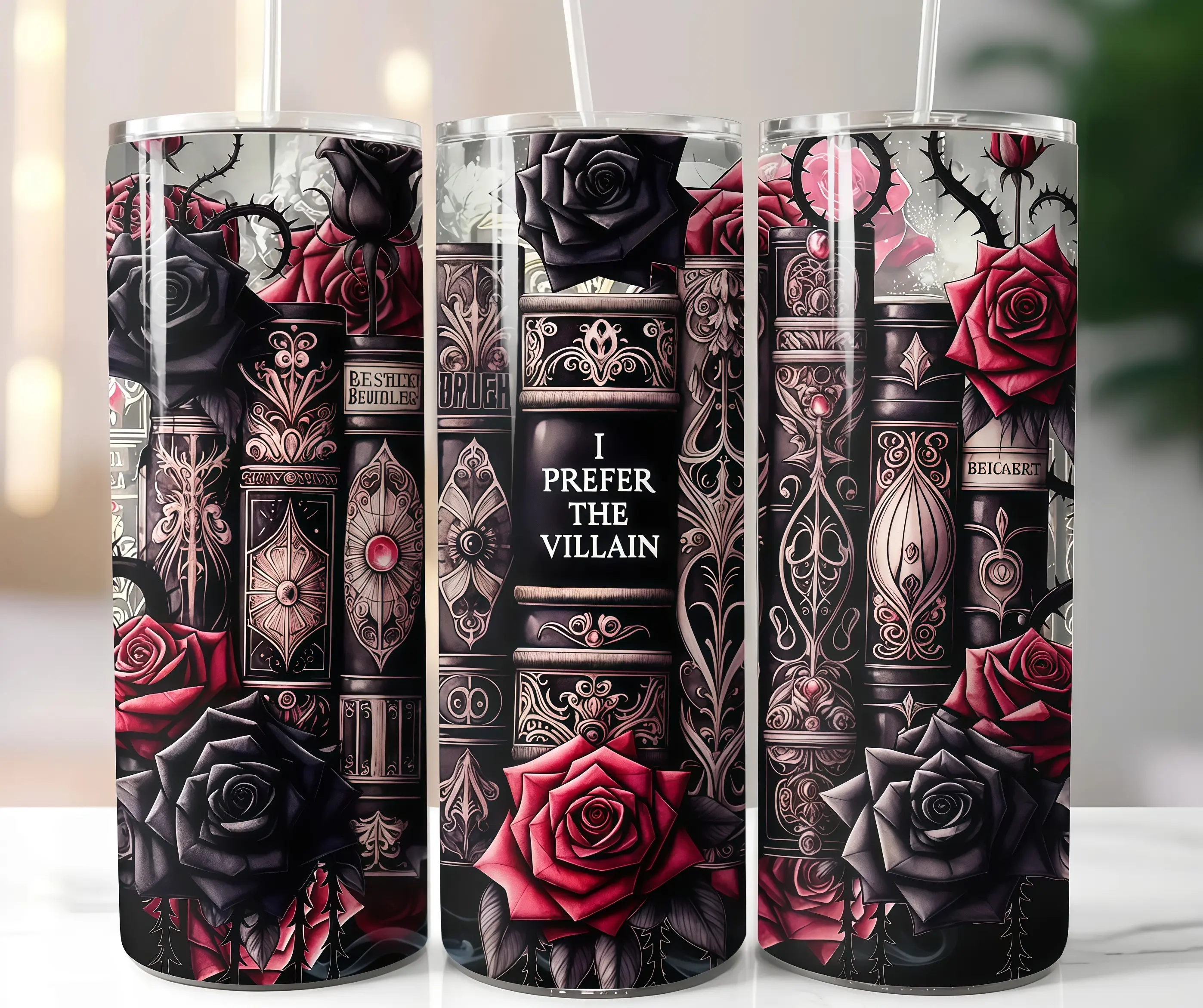 20 oz (500-1,000 ml) Stainless Steel Villain-Themed Vacuum Flask Tumbler - Leak-Proof Insulated Bottle for Adults, with Lid, Stylish Straw, Daily Carry Tumbler, Traveler Tumbler, Book Lover Gift, Insulated Travel Cup