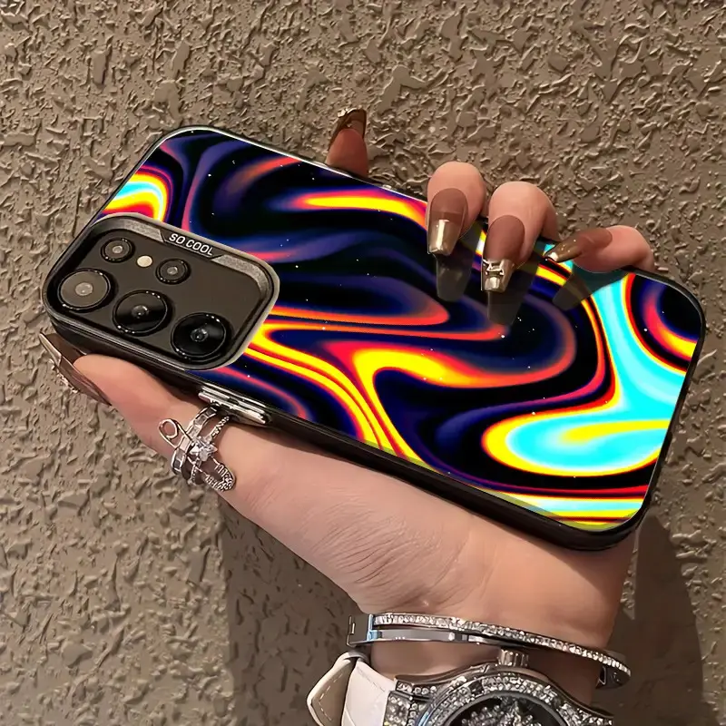 Abstract art fashionable aurora pattern anti-drop IMD process phone case,Compatible with iPhone 17 Pro Max Phone Case 17 Air 16 E 15 Plus 14 13 12 11 X XS XR 7 8 Plus Samsung Galaxy S21 22 23 24 25 ULTRA FE Plus