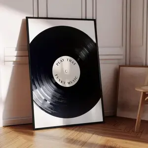 (No Frame) Play That Funky Music Poster, Retro Music Poster, Vinyl Record Art, Record Wall Art, Black and White Art