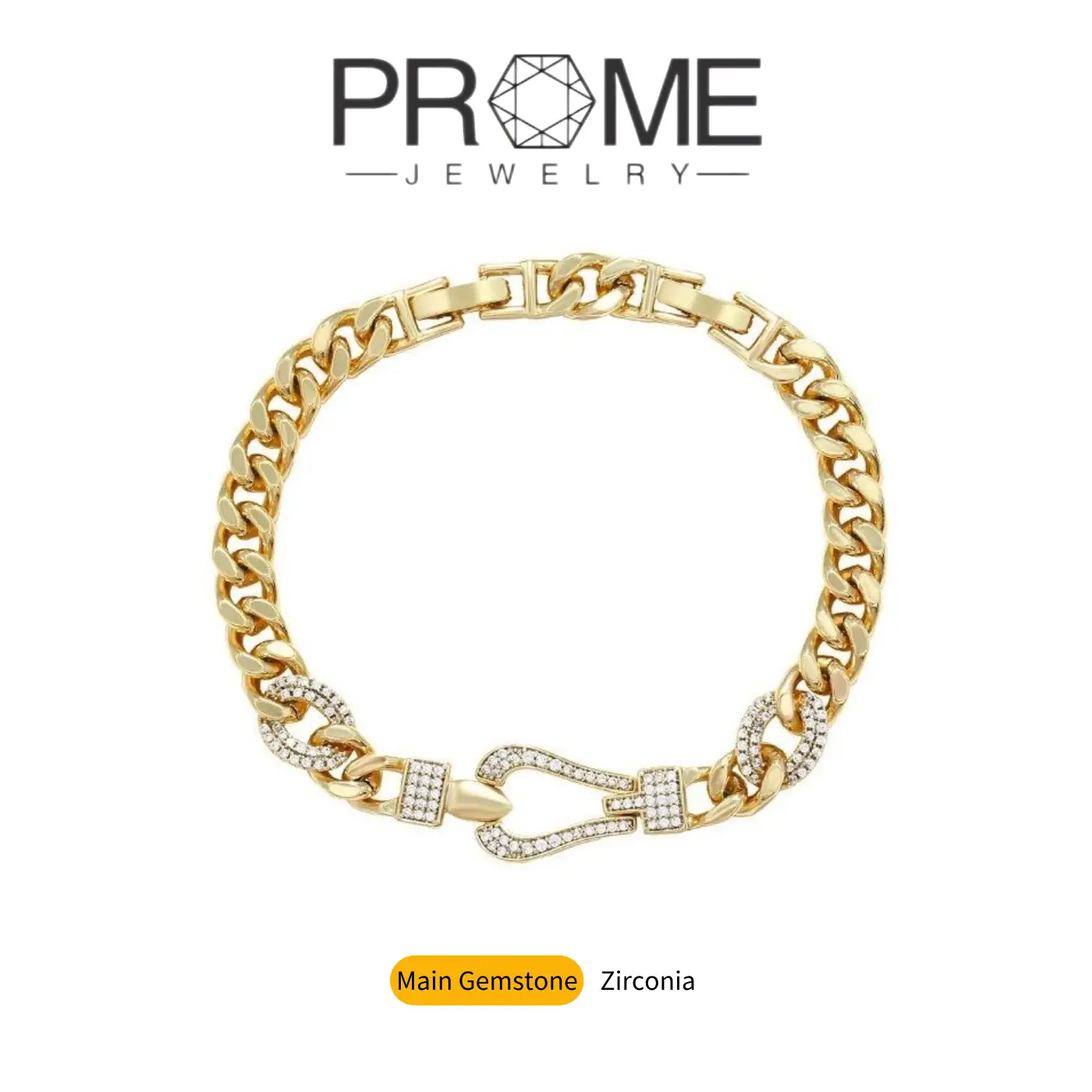（CB023）Horseshoe Buckle Bracelet 5A Zircon, Sparkling and Charming, Vintage Design, Perfect Gift for Women