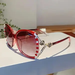 2026 New Camellia Rhinestone Glasses Women, Metal Hinges Anti‑Reflective Lenses, Stylish Elegant Daily Eyewear