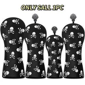 Skull Golf Club Head Cover Protector, Durable Design for Wood & Ut Woods, Essential Accessory for Golf Enthusiasts, Golf Accessories
