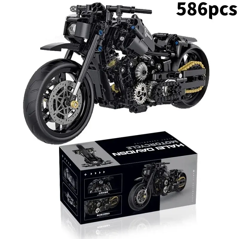 Technical Motorcycle Building Blocks Duke Harley Motorcycle Racing Assembly Model Vehicle Toy Children's Gift